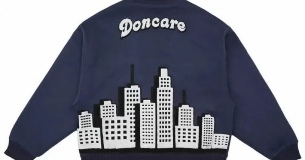 Doncare City View Collage Blue Varsity Jacket